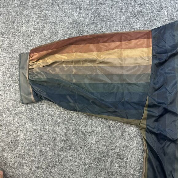 Vintage 80s Blouse Women Extra Large Striped Satin Made In USA Deadstock - Picture 9 of 14